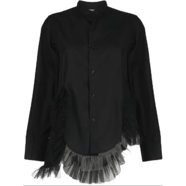 23ss 느와케이니노미야 꼼데가르송 튤 프릴 셔츠 s