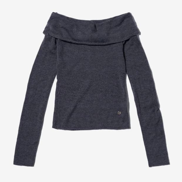 [새상품] 유희 베이직 오프숄더 니트 차콜