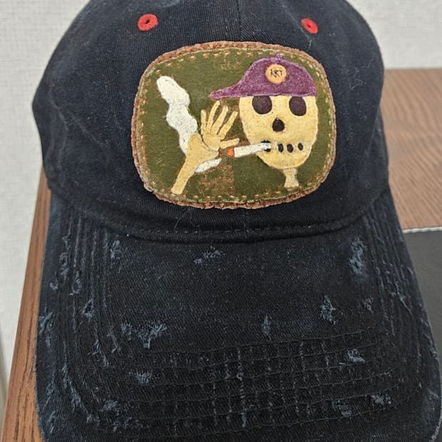 빈티지 워싱 패치 스컬 볼캡 