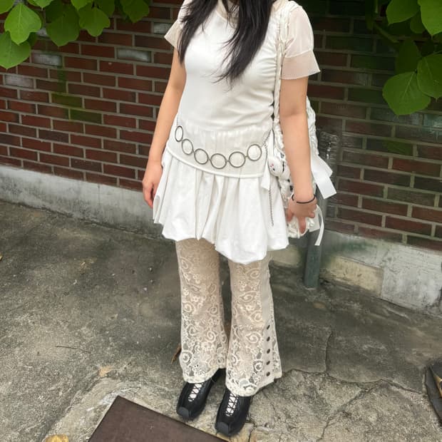 layered lace pants