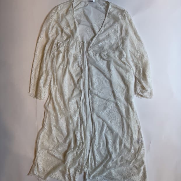 Floral Sheer Lace Long Cardigan