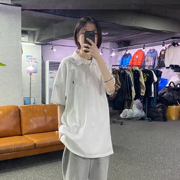 폴로 랄프로렌 커스텀 슬림핏 화이트 피케티 B4258