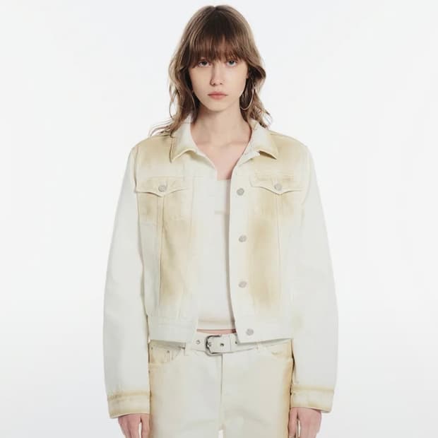 세릭 BRUSH DYEING DENIM JACKET / IVORY