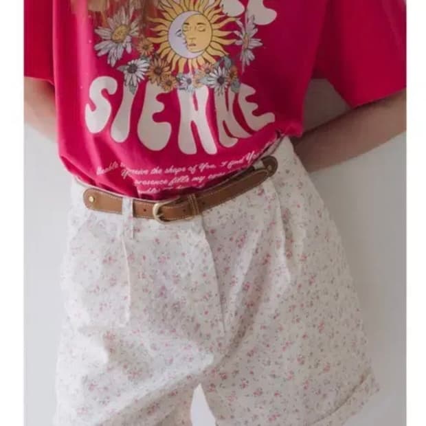 시엔느 Malibu Flower Shorts - 아이보리 M