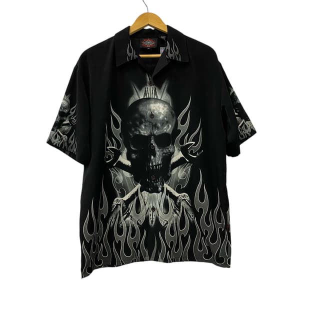  드래곤플라이스 로드하우스 스컬 빅로고 반팔셔츠(M)