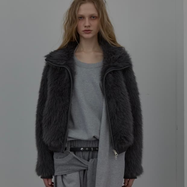 LCDC 뉴 퍼 집업 자켓 그레이