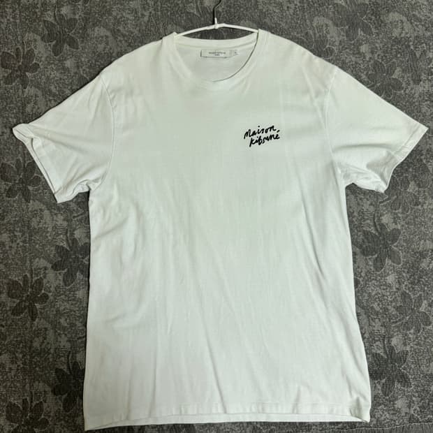 메종키츠네 레터링 반팔 티셔츠 화이트 105