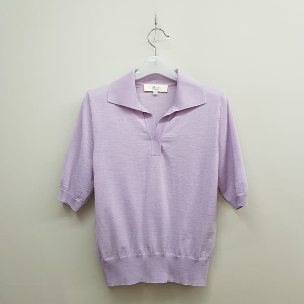 아떼(athe) 2021 카라 반팔 니트 S사이즈