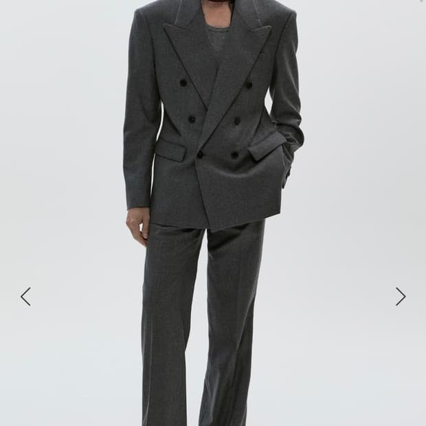 세비지 25fw 그레이 더블 블레이저 L