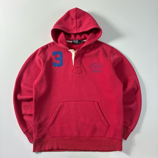 Polo  폴로 랄프로렌 90,s RLPC 레드 후드티 