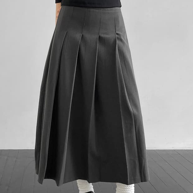 블랙업 뉴트럴 텐션 플리츠 스커트 블랙 M