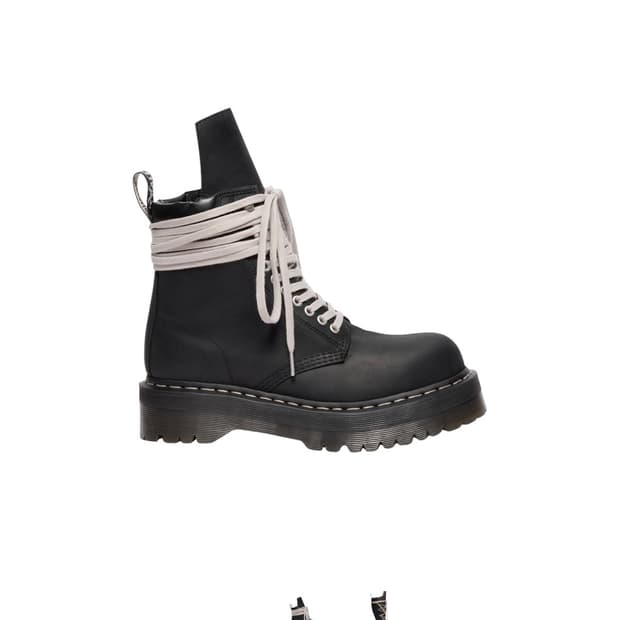 UK8 )닥터마틴 릭오웬스 쿼드 솔 스틸 토 부츠 블랙