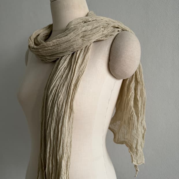 Natural Crinkle Gauze Scarf