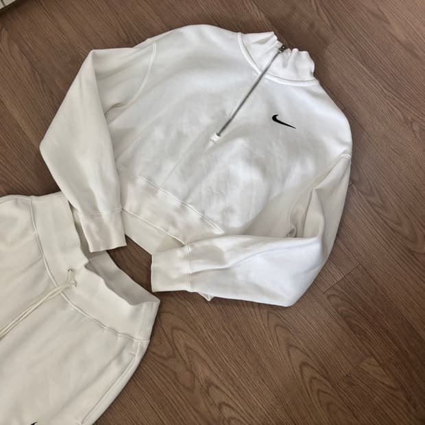 나이키 반크롭 반집업 기모카라티 와이드핏 조거팬츠세트 여m