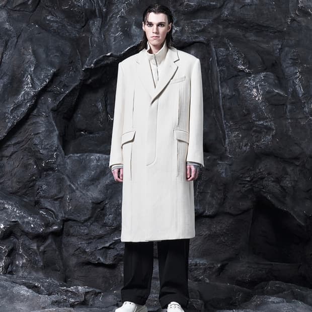 송지오옴므 울 아이보리 롱 코트 팝니다 우영미 타임옴므 솔리드옴므