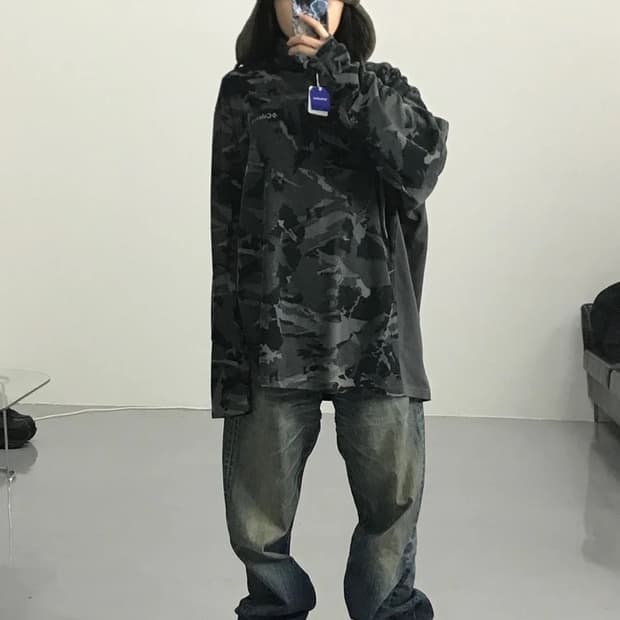 콜럼비아 밀리터리 반집업 후리스