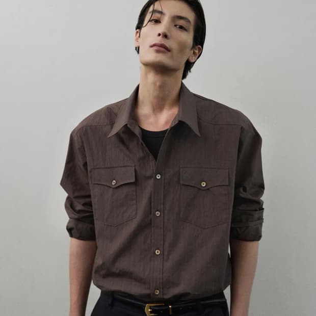 블레이어 카프카 웨스턴 스트라이프 셔츠 [BROWN] 