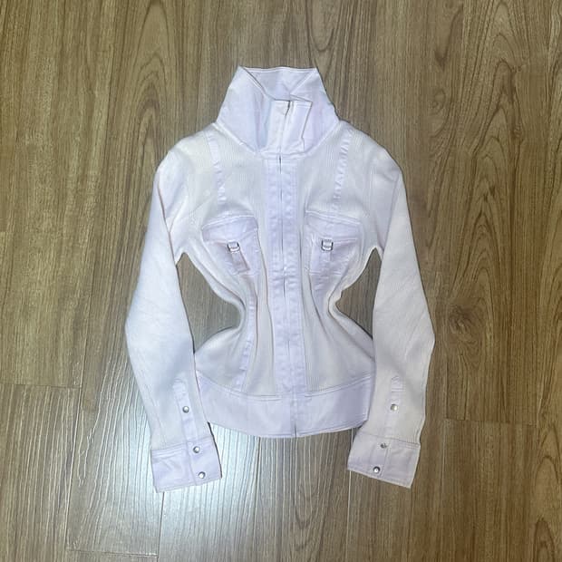 빈티지 핑크앤다이아 딸기우유 핑크 집업 자켓 히메갸루 로걀 라떼 페어리