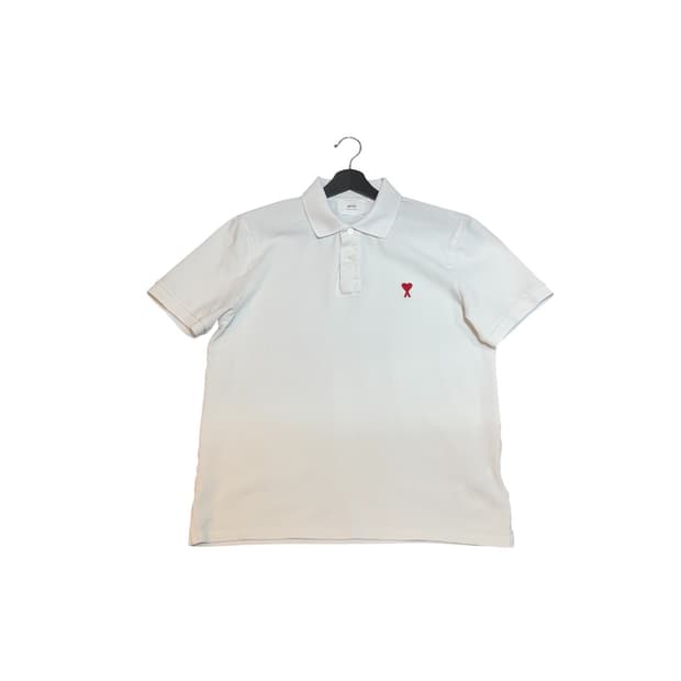 AMI 아미 반팔 카라티 티셔츠 화이트 백화점판 XL