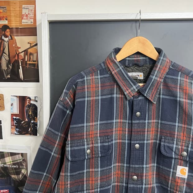 Carhartt 칼하트 허바드 셰르파 플란넬 셔츠 자켓