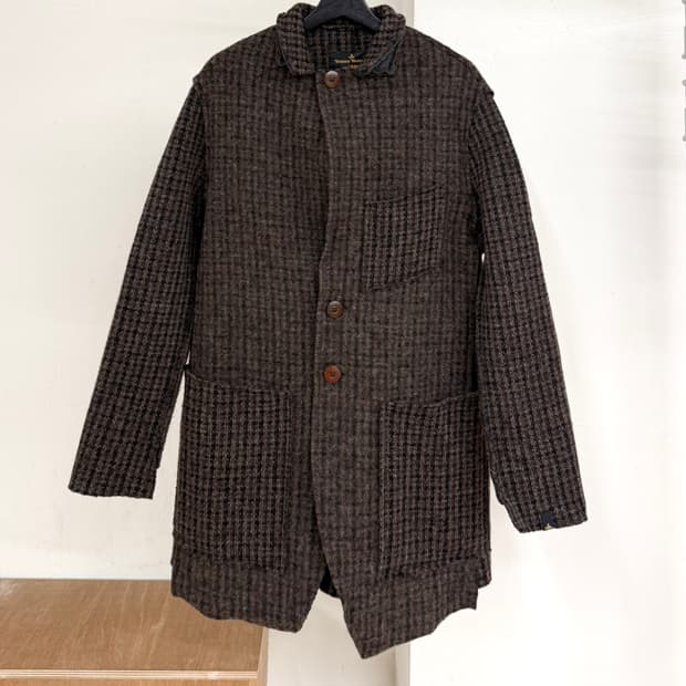 비비안웨스트우드 그린 플라드 울 자켓