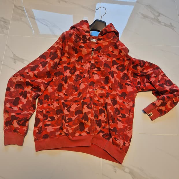 [Xl] 베이프 플레임 카모 후드집업