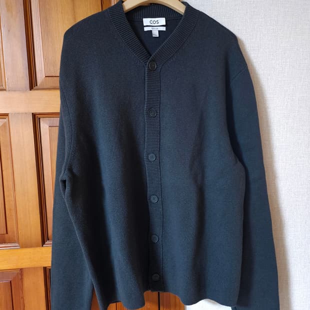 코스 미니멀 오버핏 니트가디건 블랙 XL