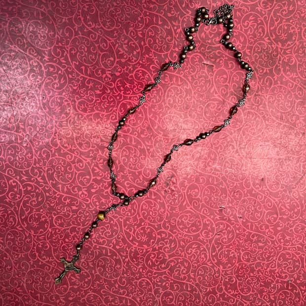 빈티지 롱 드롭 십자가 목걸이