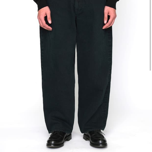 아프레쎄 블랙 워시드 와이드 데님 새상품 판매