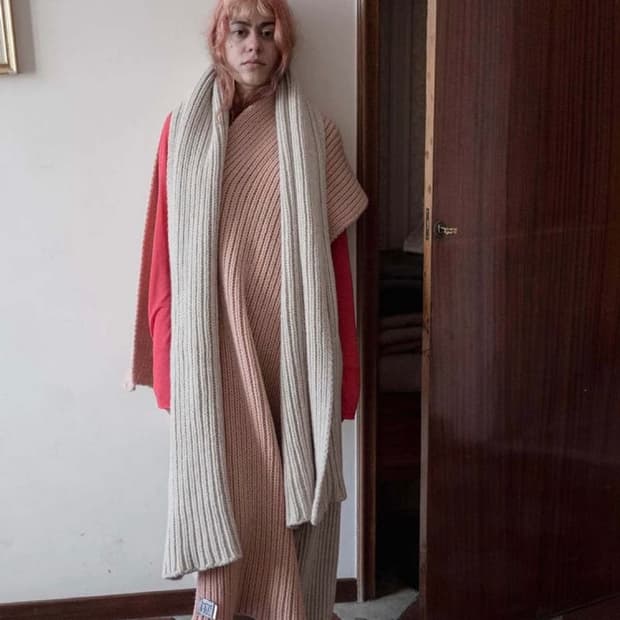 베이스레인지 울 머플러 (pink)