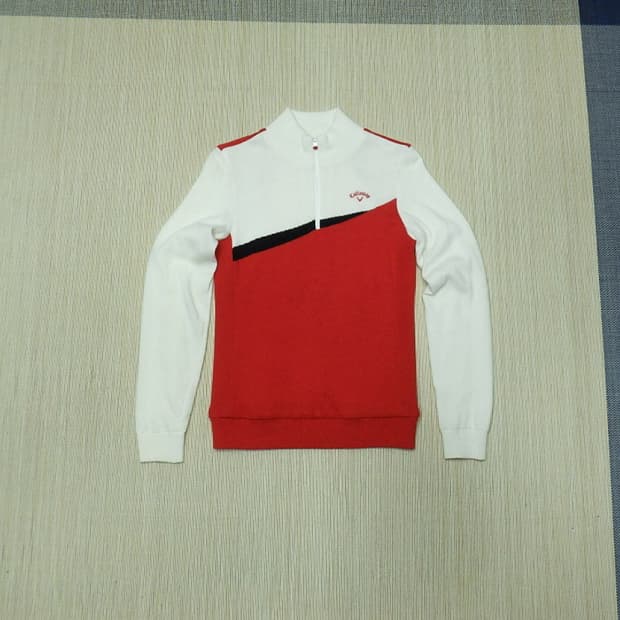 (95size) 캘러웨이 여성 터틀넥 반집업 방풍 니트