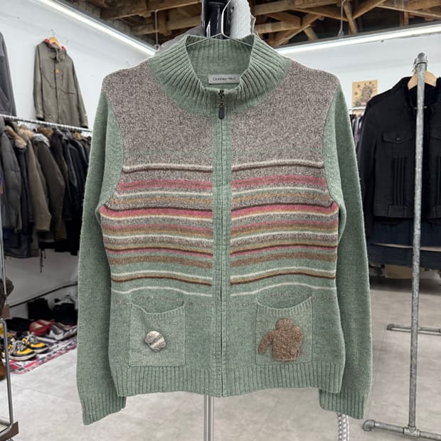 donnez-moi 램스울 니트 집업