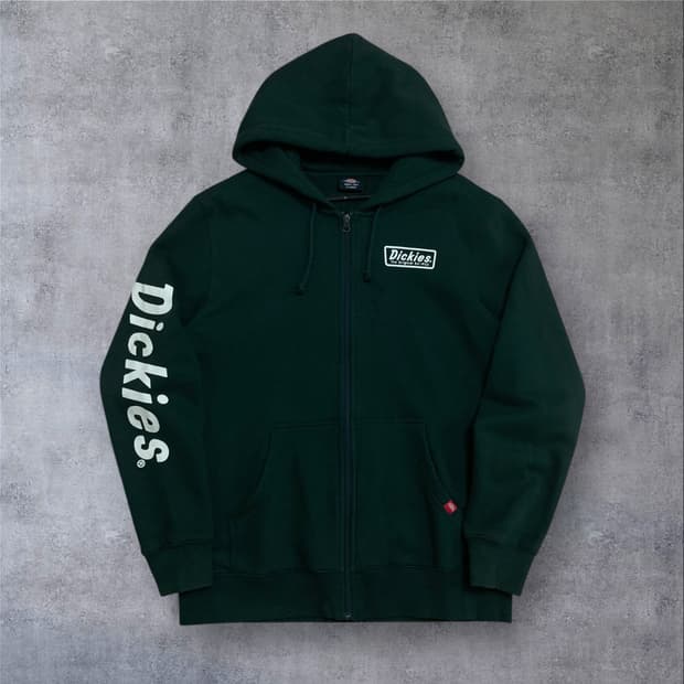 디키즈 스펠아웃 빅로고 그린 컬러 후드 집업