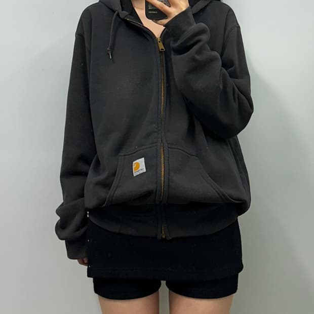 칼하트 써멀 블랙 후드집업 
