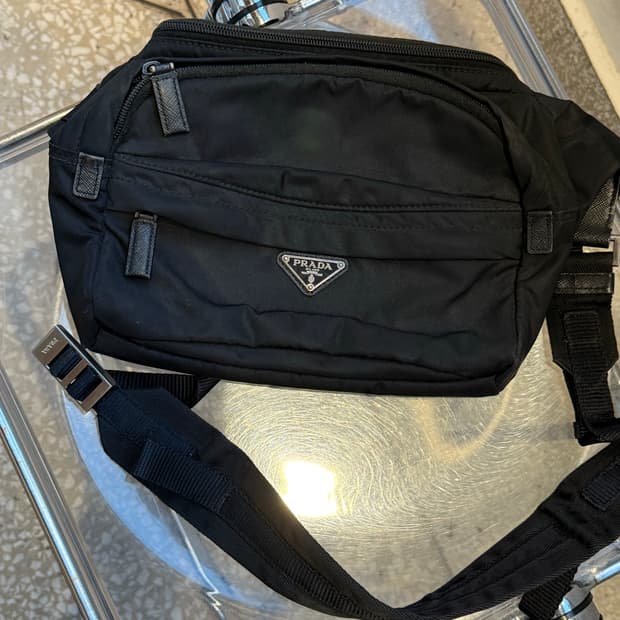Prada Nylon Saffiano Leather Bag Strap B