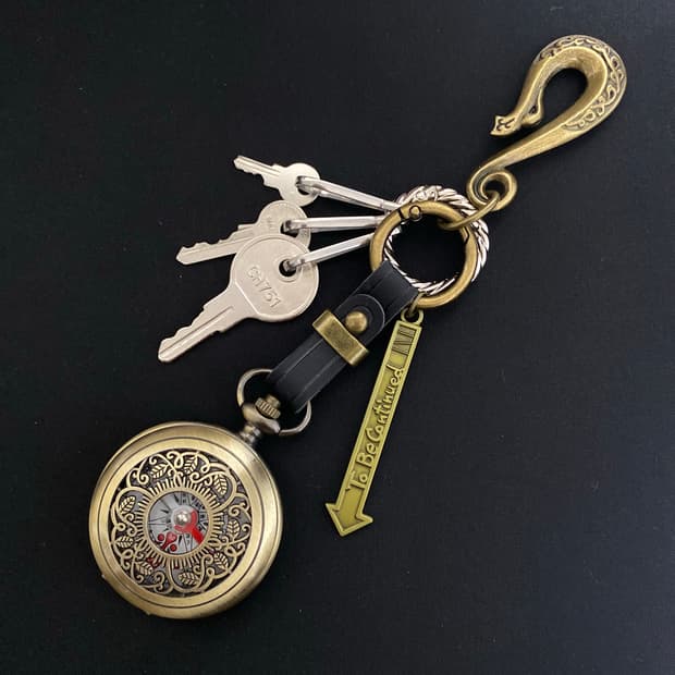 빈티지 나침반 키체인