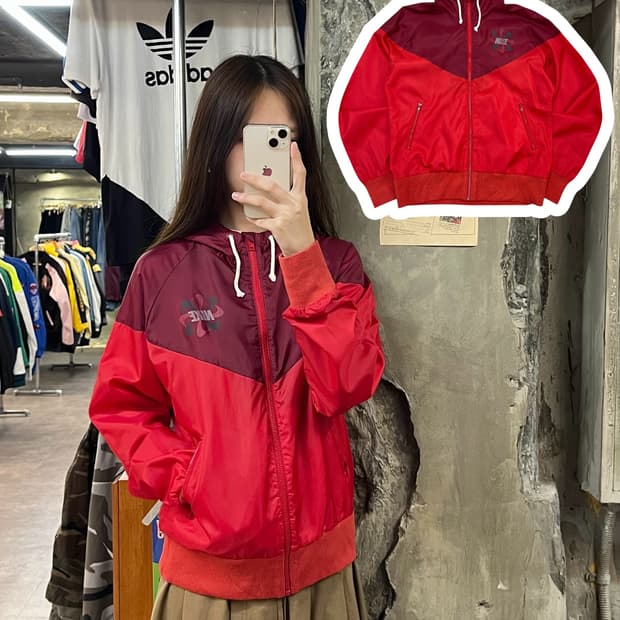 나이키 후드 바람막이 레드 M #csz977