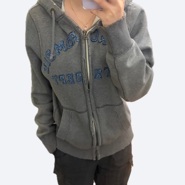 🩶아베크롬비 y2k 아치로고 그레이 후드집업🩶