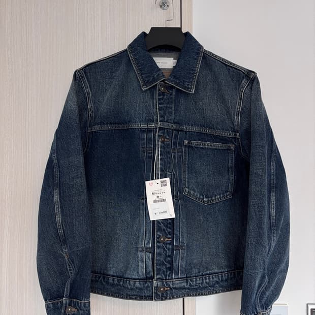 새상품) M 자라 오리진스 남성 데님 자켓