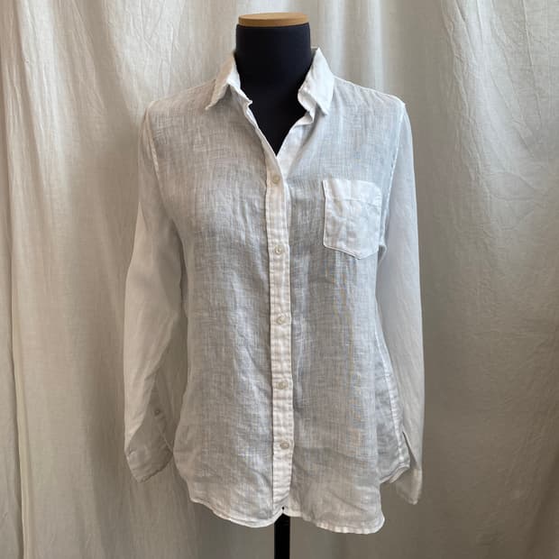 BACK NUMBER 화이트 린넨셔츠(M)