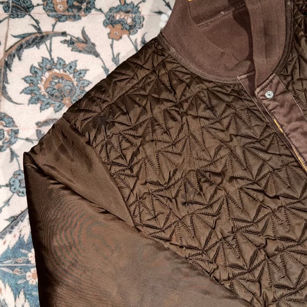 빈티지 나이키 브라운 퀼팅 바시티 자켓