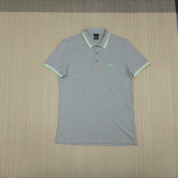 (M/95) 휴고보스 남성 카라넥 반팔 면 티셔츠