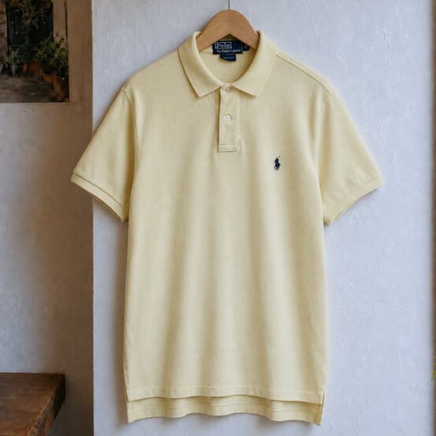 100~105 POLO 폴로 랄프로렌 반팔 카라티 피케 셔츠 버터 옐로우