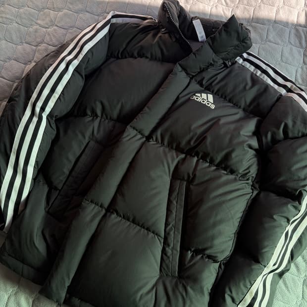 아디다스 블랙 삼선패딩