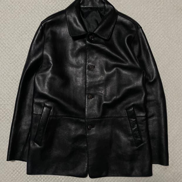 광희시장 웨스턴 무드 램스킨 양가죽 레더 카 코트