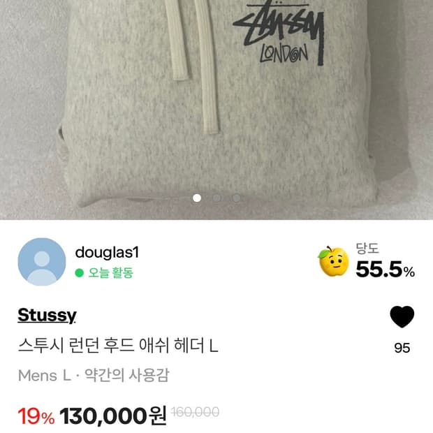 스투시 런던 후드 L (후르츠 구매)