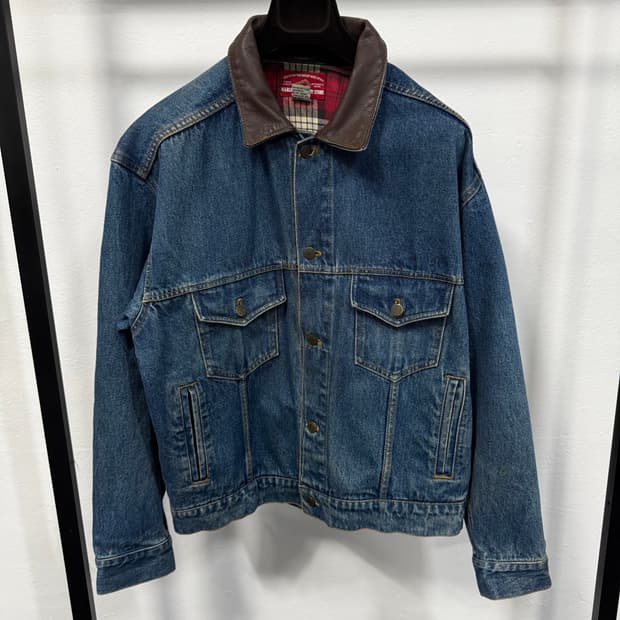 말보루 컨트리 레더카라 데님 자켓