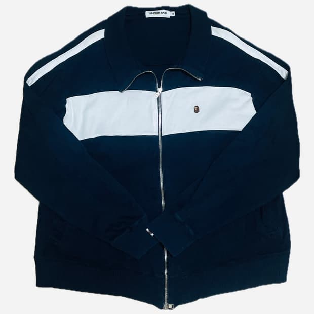 베이프 배색 집업 져지 네이비 M