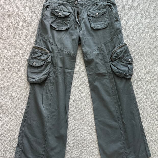 gray cargo semi bootcut pants 세미부츠컷 그레이