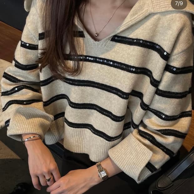 Delia Stripe Sequin Knit